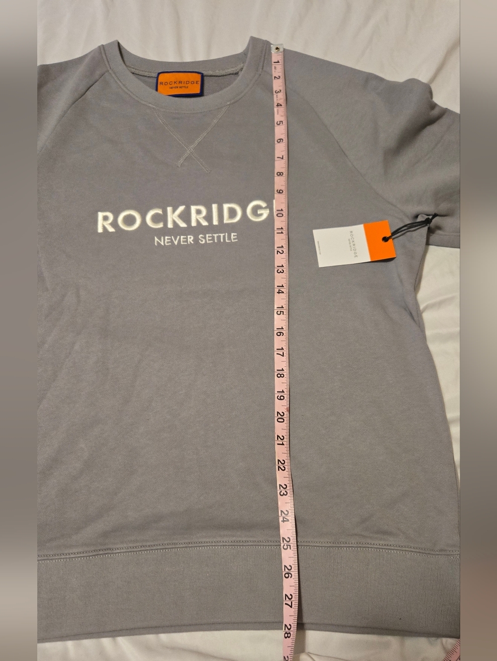 New! Rockridge Cotton Crewneck Sweatshirt Frwnch Terry Loop Lining Large Grey - Picture 3 of 5